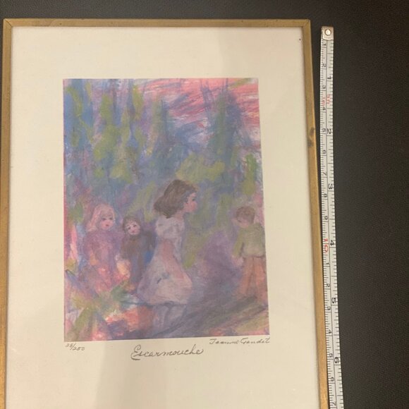 Vintage Art prints in brass frames - Artist Jeanne Gaudet Grenier - Picture 3 of 6